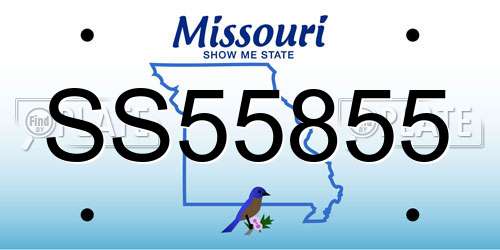 SS55855 Missouri License Plate