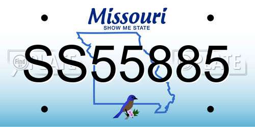 SS55885 Missouri License Plate