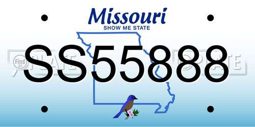 SS55888 Missouri License Plate