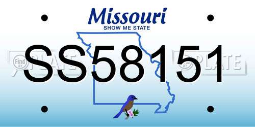 SS58151 Missouri License Plate