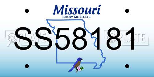SS58181 Missouri License Plate