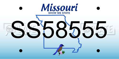 SS58555 Missouri License Plate