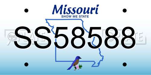 SS58588 Missouri License Plate