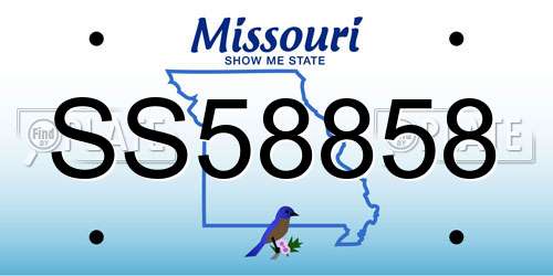 SS58858 Missouri License Plate