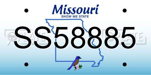 SS58885 Missouri License Plate