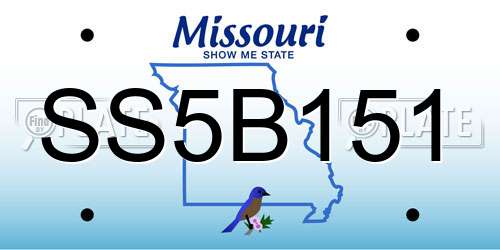 SS5B151 Missouri License Plate