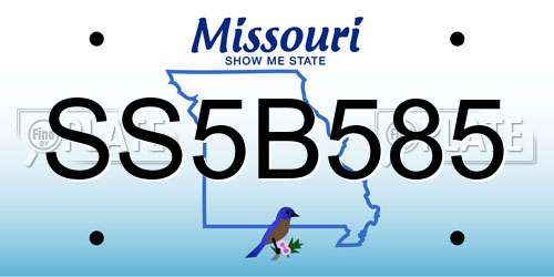 SS5B585 Missouri License Plate