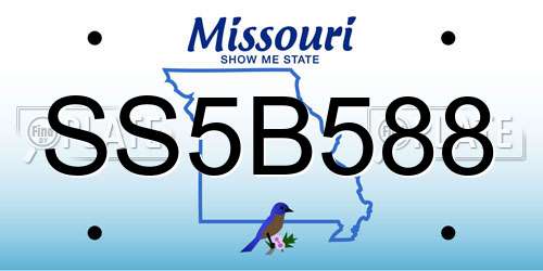 SS5B588 Missouri License Plate