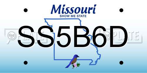 SS5B6D Missouri License Plate