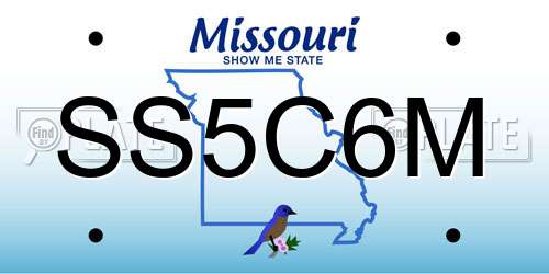 SS5C6M Missouri License Plate