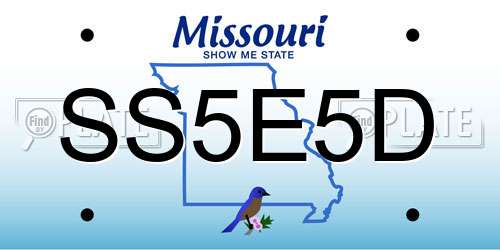 SS5E5D Missouri License Plate