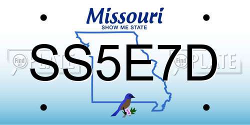 SS5E7D Missouri License Plate