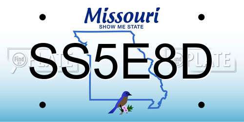 SS5E8D Missouri License Plate