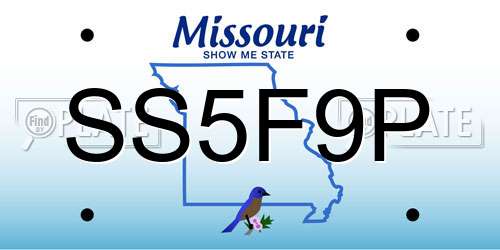 SS5F9P Missouri License Plate