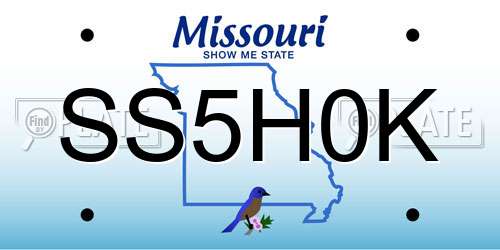 SS5H0K Missouri License Plate