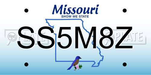 SS5M8Z Missouri License Plate