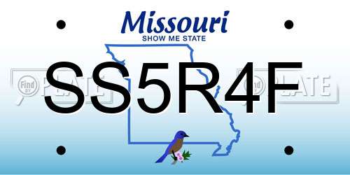 SS5R4F Missouri License Plate