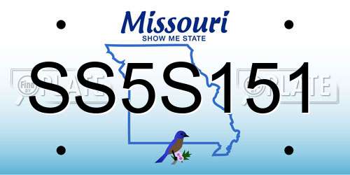 SS5S151 Missouri License Plate