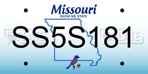 SS5S181 Missouri License Plate