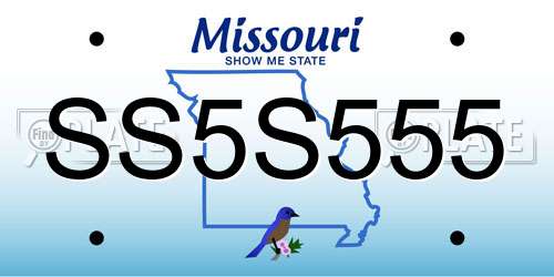 SS5S555 Missouri License Plate