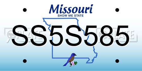 SS5S585 Missouri License Plate
