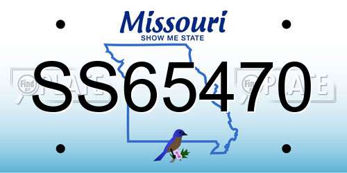SS65470 Missouri License Plate