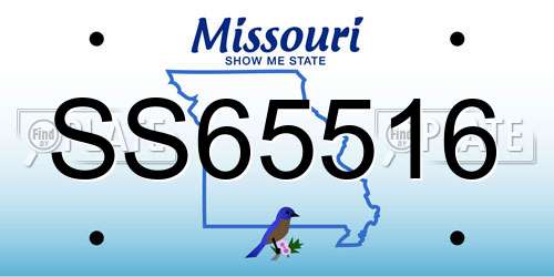 SS65516 Missouri License Plate