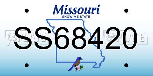 SS68420 Missouri License Plate