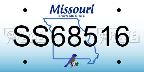 SS68516 Missouri License Plate