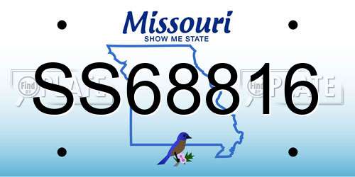 SS68816 Missouri License Plate