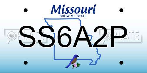 SS6A2P Missouri License Plate