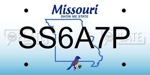 SS6A7P Missouri License Plate