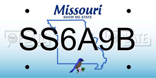 SS6A9B Missouri License Plate