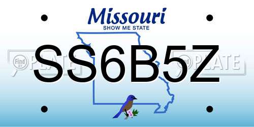 SS6B5Z Missouri License Plate