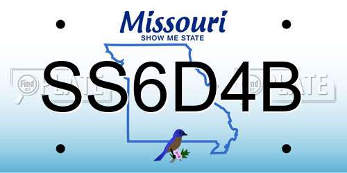 SS6D4B Missouri License Plate