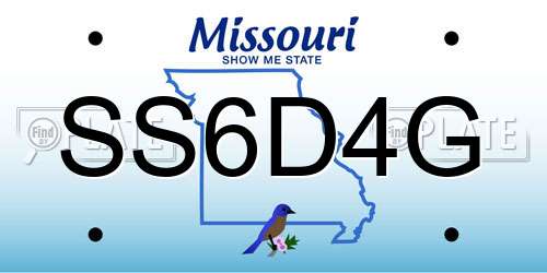 SS6D4G Missouri License Plate