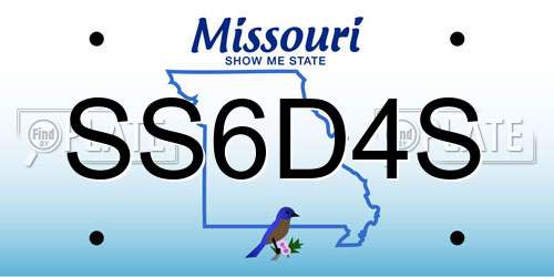 SS6D4S Missouri License Plate