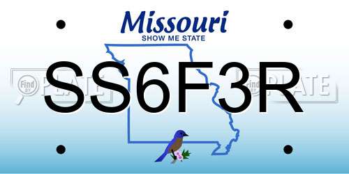SS6F3R Missouri License Plate