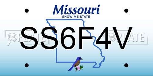 SS6F4V Missouri License Plate