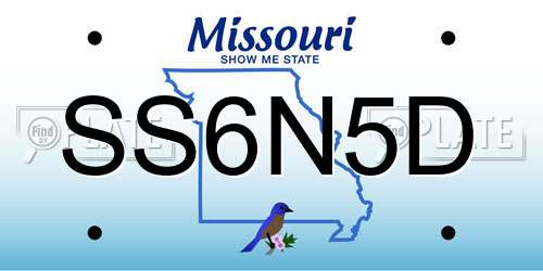 SS6N5D Missouri License Plate