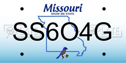 SS6O4G Missouri License Plate