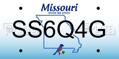 SS6Q4G Missouri License Plate