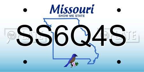 SS6Q4S Missouri License Plate