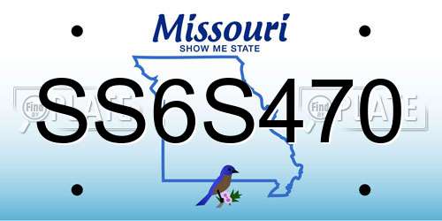 SS6S470 Missouri License Plate