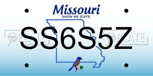 SS6S5Z Missouri License Plate