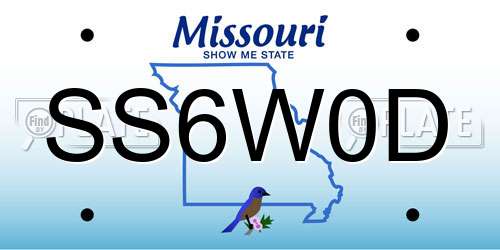 SS6W0D Missouri License Plate