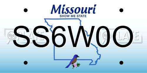 SS6W0O Missouri License Plate