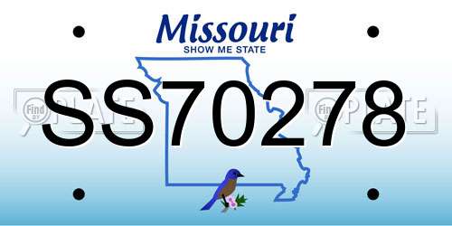 SS70278 Missouri License Plate