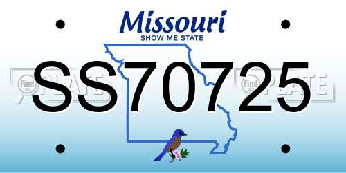 SS70725 Missouri License Plate