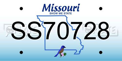SS70728 Missouri License Plate